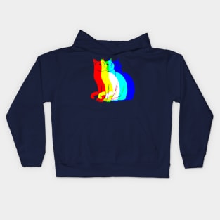 Cat Rainbow Prism Kids Hoodie